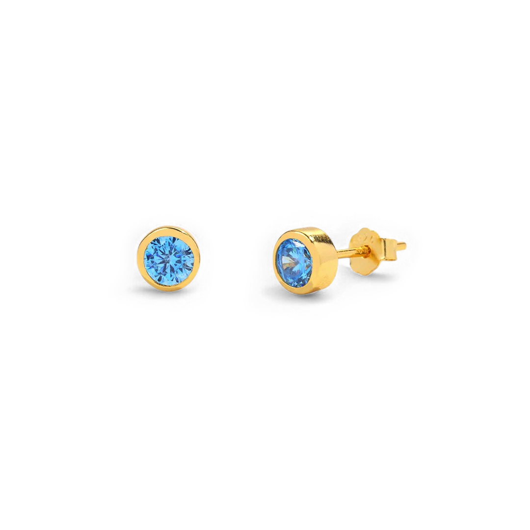 Mint & Lily Birthstone Bezel Studs