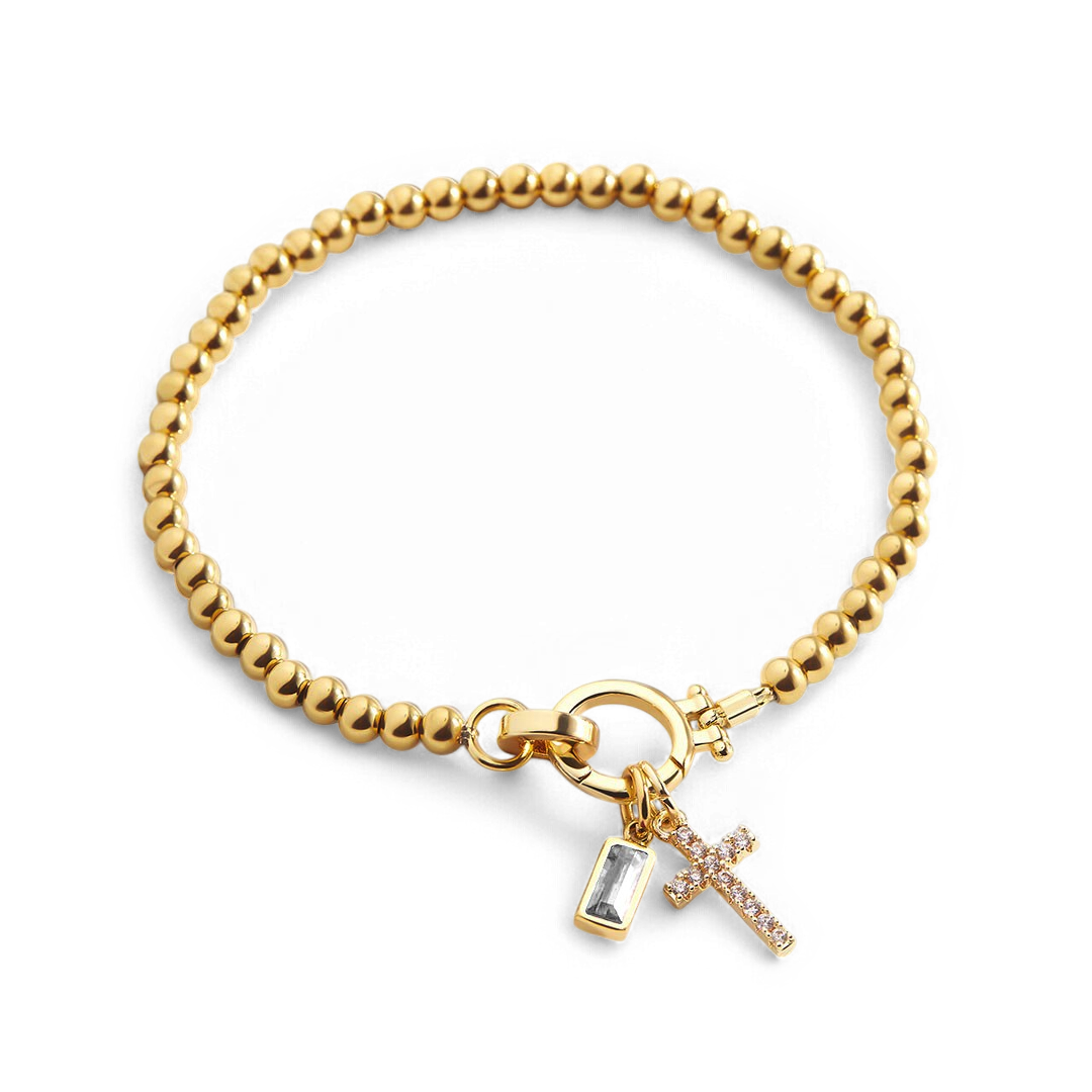 Mint & Lily Cross Charm Birthstone Bracelet