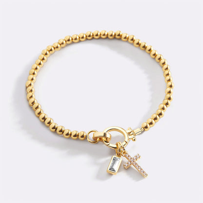 Mint & Lily Cross Charm Birthstone Bracelet
