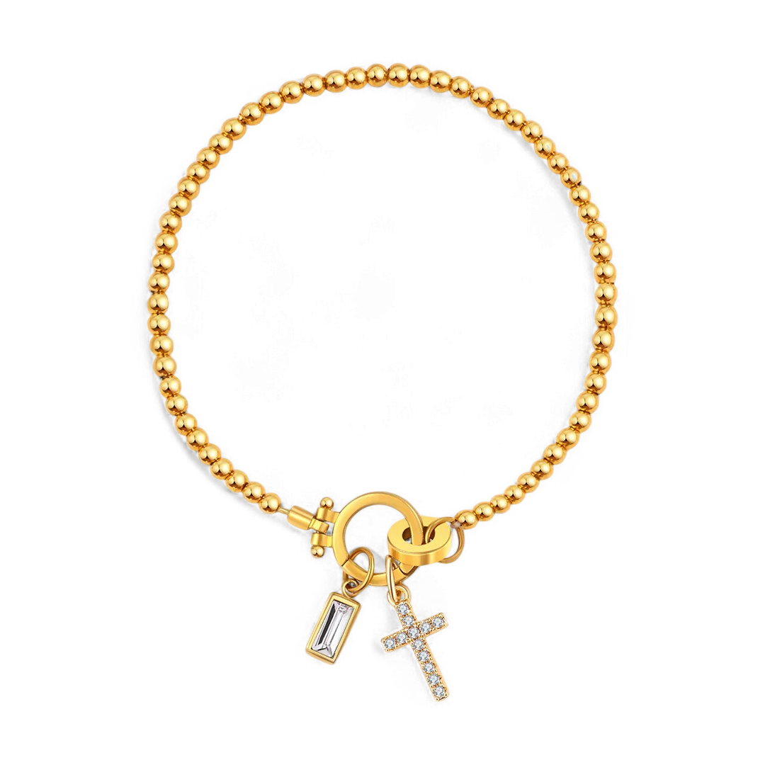 Mint & Lily Cross Charm Birthstone Bracelet