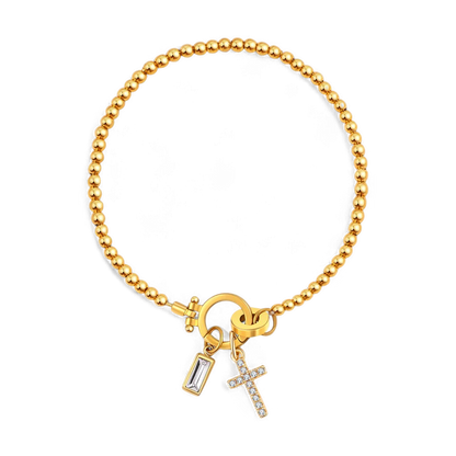 Mint & Lily Cross Charm Birthstone Bracelet