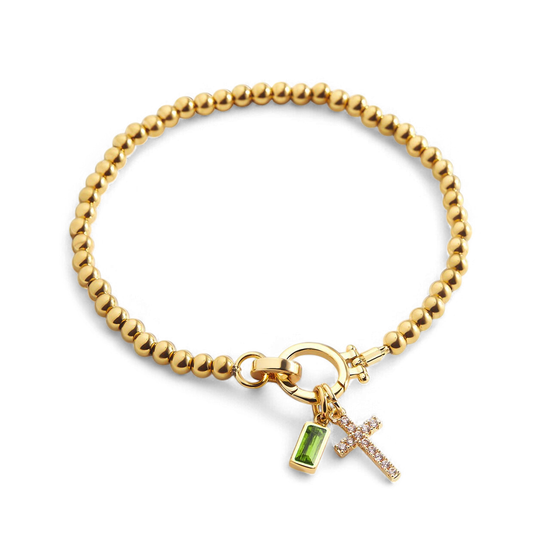 Mint & Lily Cross Charm Birthstone Bracelet