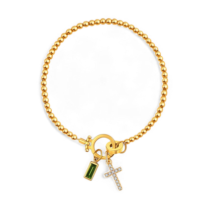 Mint & Lily Cross Charm Birthstone Bracelet