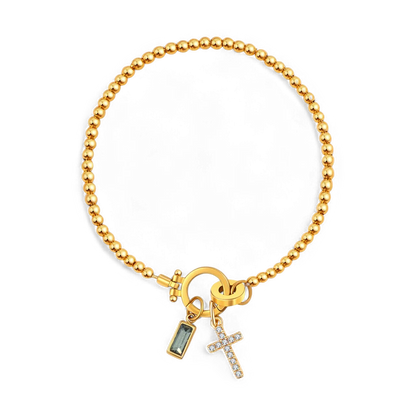 Mint & Lily Cross Charm Birthstone Bracelet