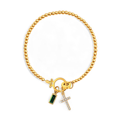 Mint & Lily Cross Charm Birthstone Bracelet