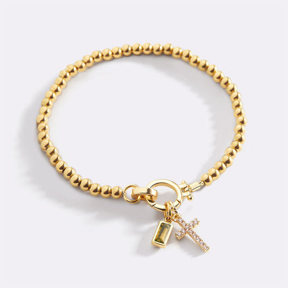 Mint & Lily Cross Charm Birthstone Bracelet