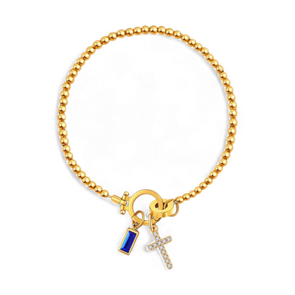 Mint & Lily Cross Charm Birthstone Bracelet