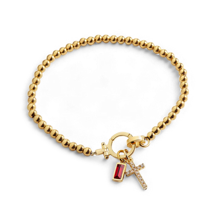 Mint & Lily Cross Charm Birthstone Bracelet