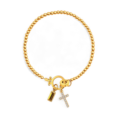 Mint & Lily Cross Charm Birthstone Bracelet