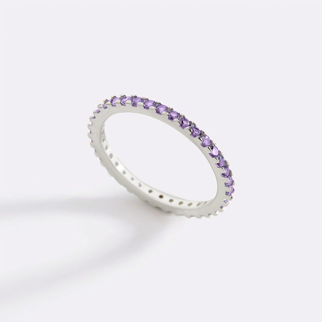 Mint & Lily Febuary Birthstone Eternity Stacking Ring