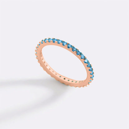 Mint & Lily March Birthstone Eternity Stacking Ring