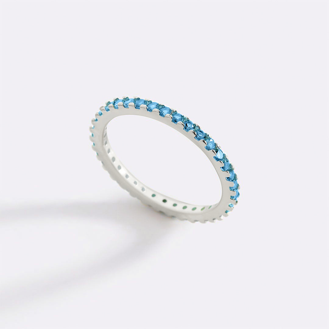 Mint & Lily March Birthstone Eternity Stacking Ring