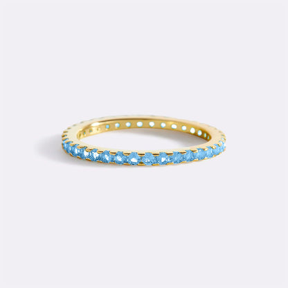 Mint & Lily March Birthstone Eternity Stacking Ring