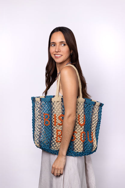 Bisou Bisou Macrame Jute Tote