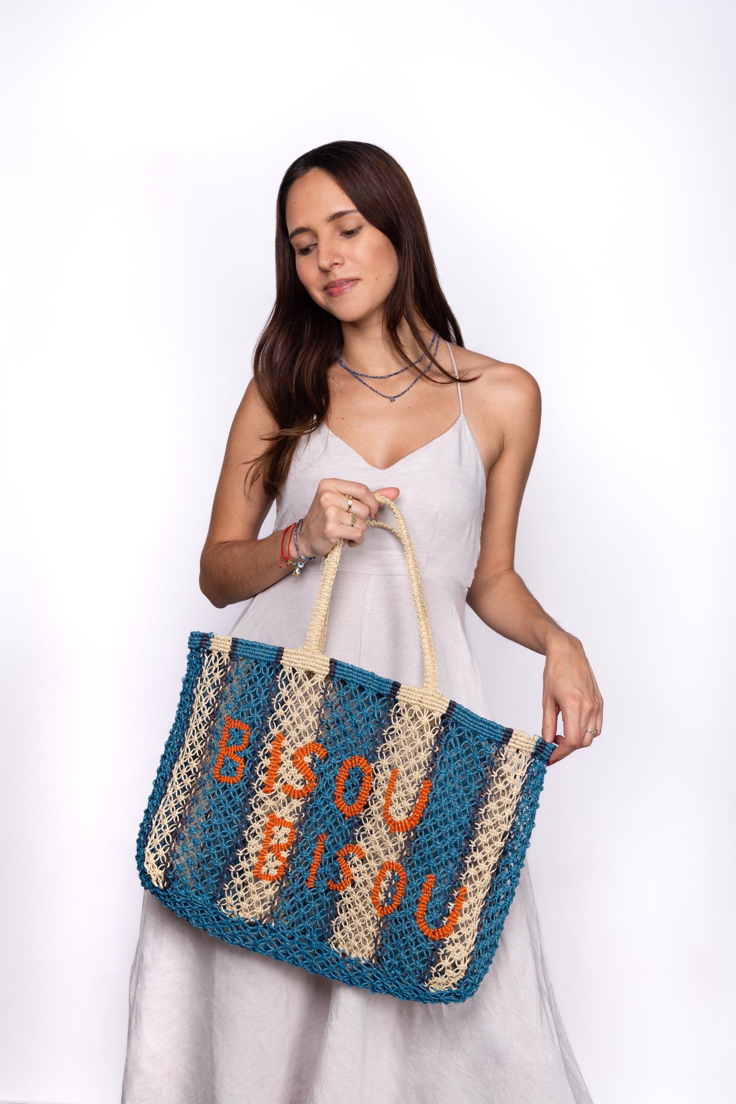 Bisou Bisou Macrame Jute Tote
