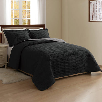 Elegant Comfort 3-Piece Majestic Quilted Reversible Bedspread Coverlet Set