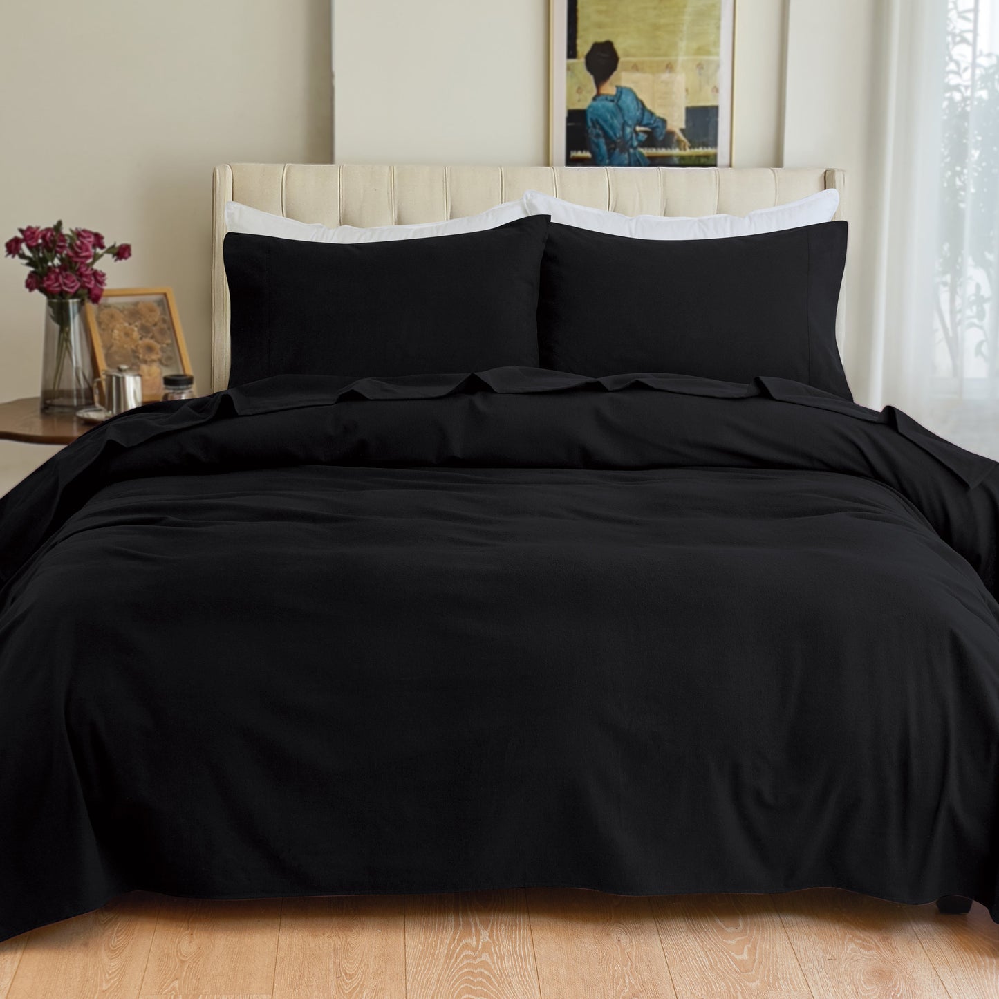 Mocassi 4-Piece Cotton Flannel Sheet Set - 100% Turkish Cotton