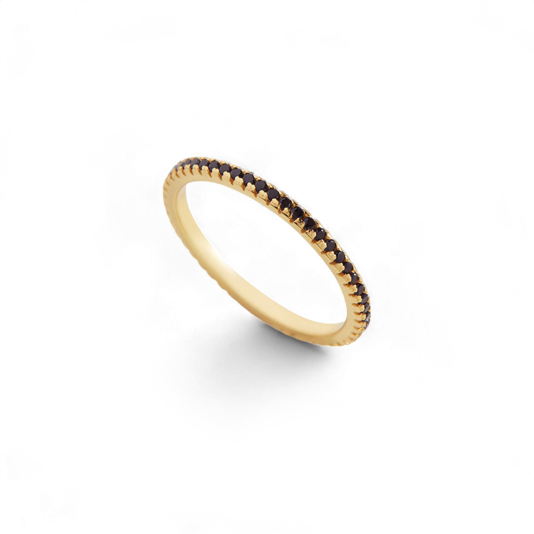 Mint & Lily Black Diamond Eternity Stacking Ring