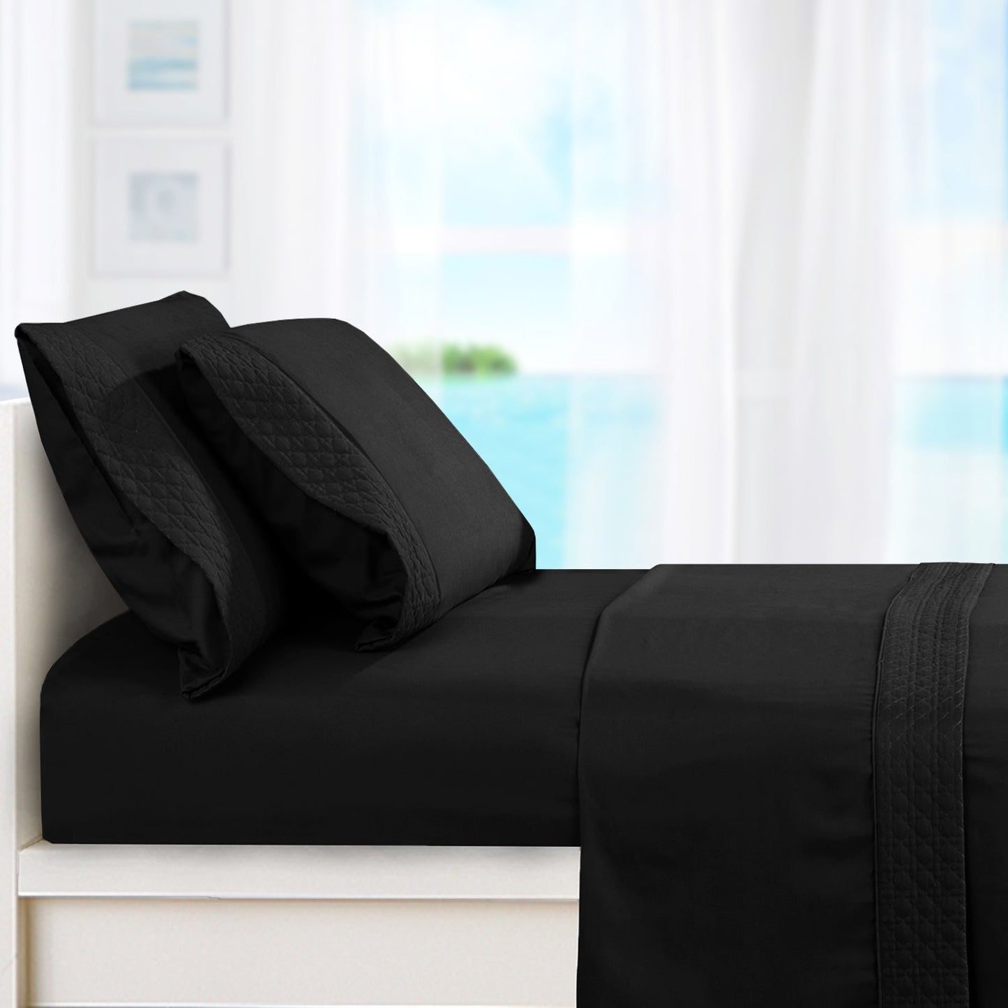 Mocassi Quilted 4-Piece Sheet Set, Premium Hotel Quality