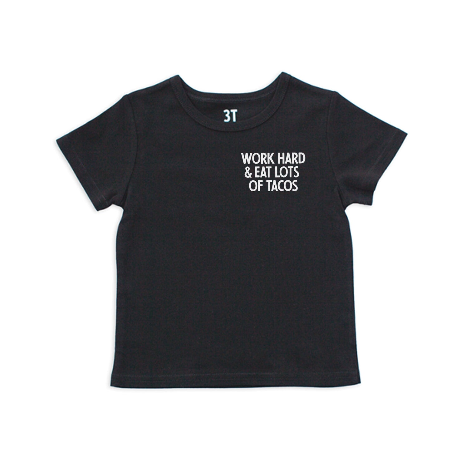 Frankie Jean Work Hard & Eat Tacos Kids Tee