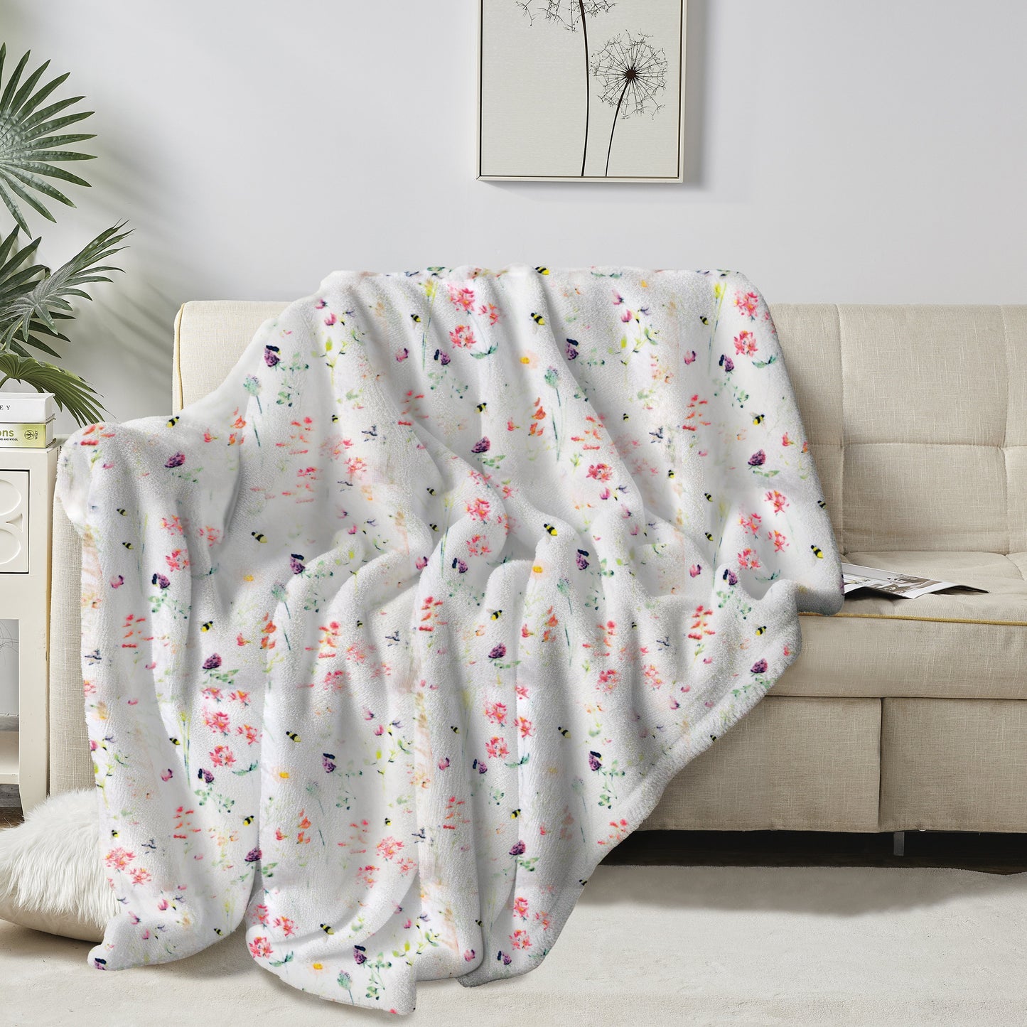 Elegant Comfort Printed Bed or Oversized Couch Blanket - Lightweight for All Season Warmth