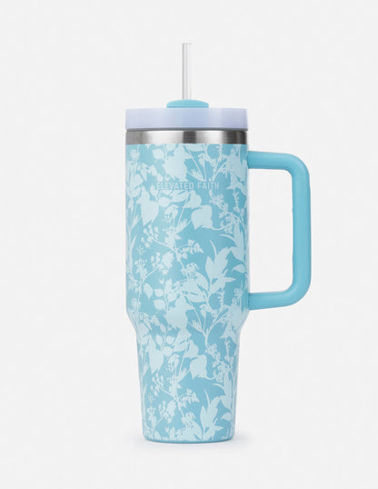 Elevated Faith Blue Botanic 40 oz Tumbler
