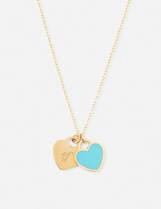 Elevated Faith Blue Enamel Heart Logo Necklace