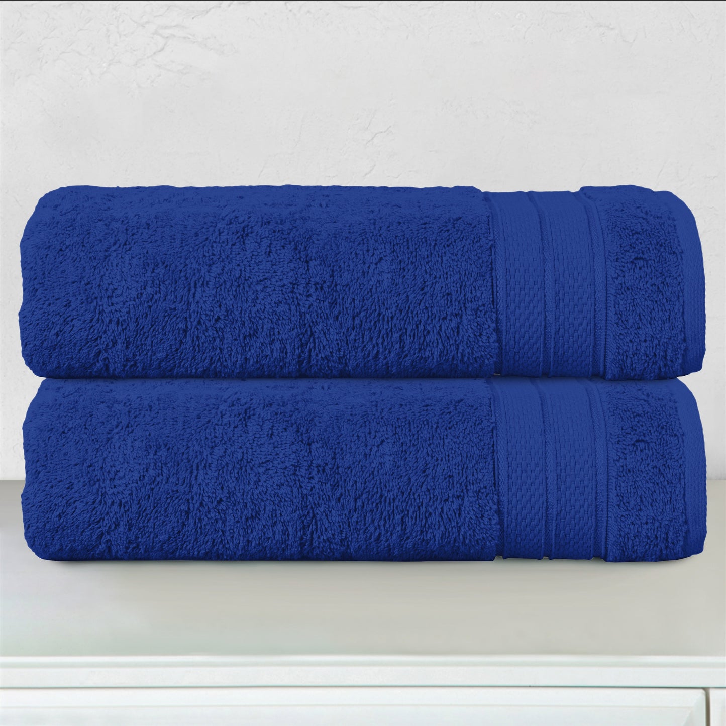 Elegant Comfort 2-Piece Turkish Cotton Three Line Popcorn Bath Towel Set, 27 x 54 inch