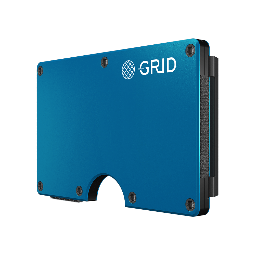 Grid Wallet Blue Aluminum