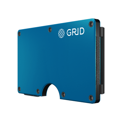 Grid Wallet Blue Aluminum