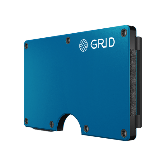 Grid Wallet Blue Aluminum
