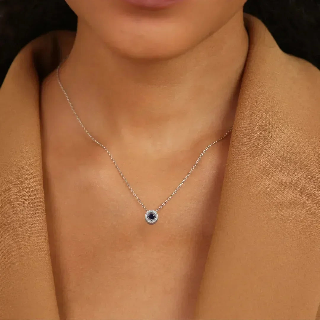 Natural Blue Sapphire Dancing Stone Necklace