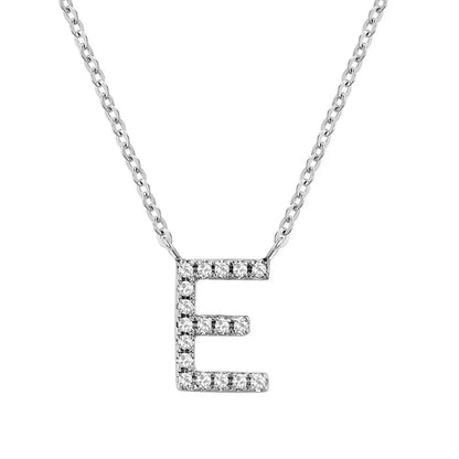 10K Gold Bold Diamond Letter Initial Pendant Necklace