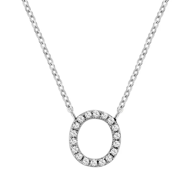 10K Gold Bold Diamond Letter Initial Pendant Necklace