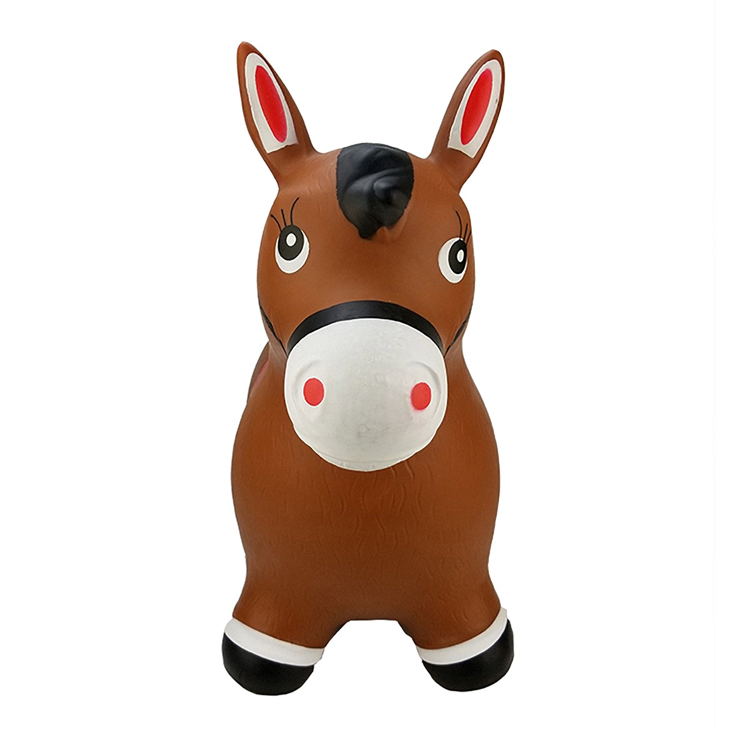 BounceZiez Inflatable Bouncy Ride-On Hopper with Pump - Brown Horse