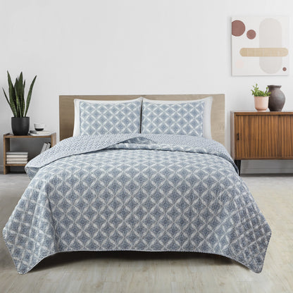 Patina Vie Maison Vintage Floral Printed Quilt Set With Shams