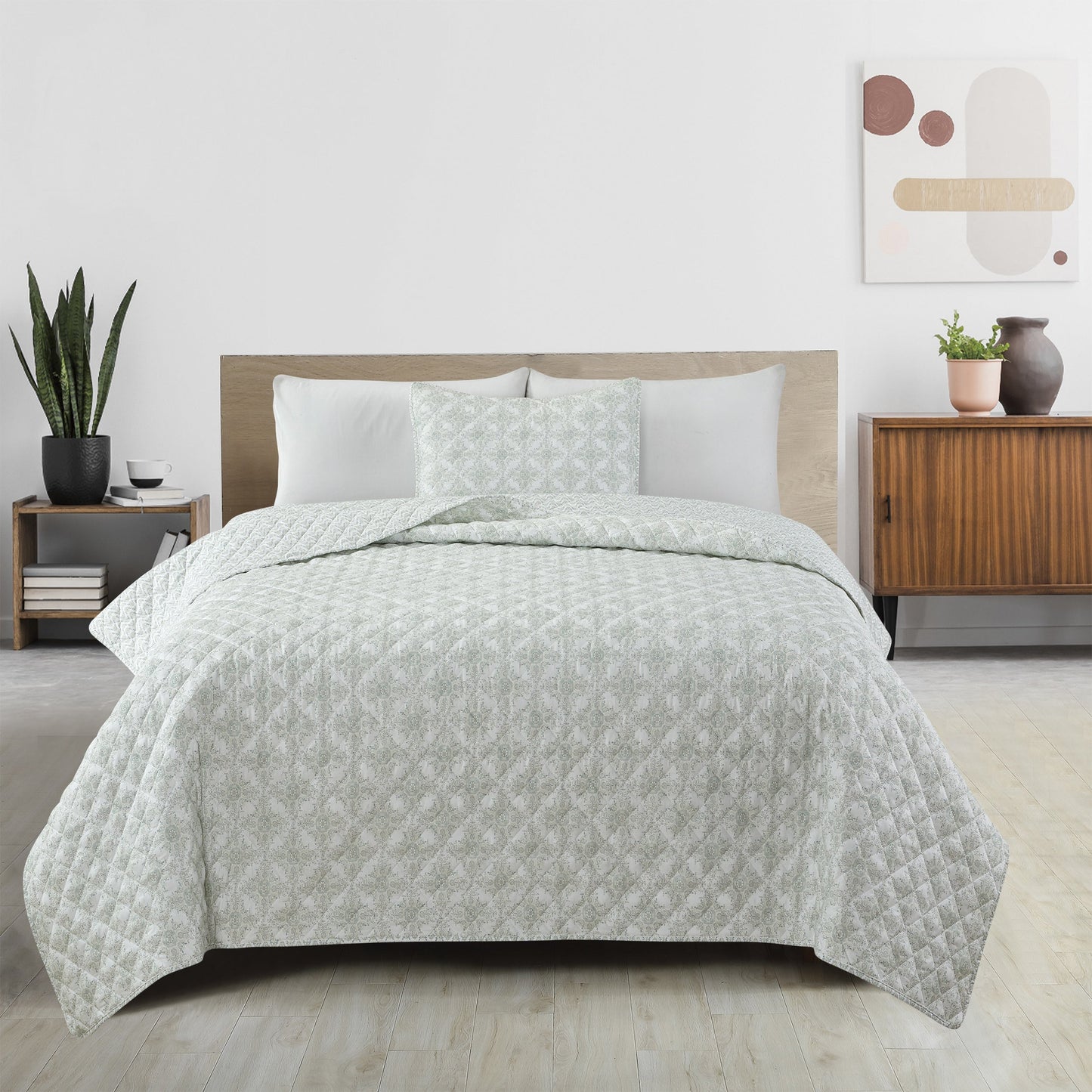 Patina Vie Maison Vintage Floral Printed Quilt Set With Shams