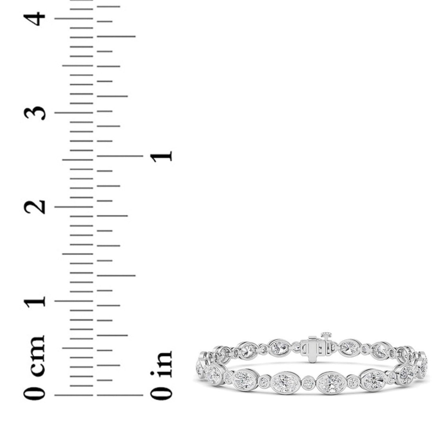 8Cttw Oval And Round Lab Grown Diamond (F/VS ) Bezel Set Bracelet in 14K Gold