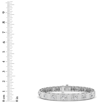 7Cttw Round Lab Grown Diamond (F/VS ) Bangle Bracelet in 14K Gold