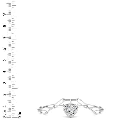 3Cttw Heart Lab Grown Diamond (F/VS ) Bezel Set Bracelet in 14K Gold