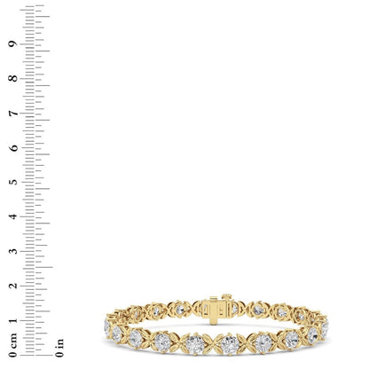 7Cttw Round Lab Grown Diamond (F/VS ) Bracelet in 14K Gold
