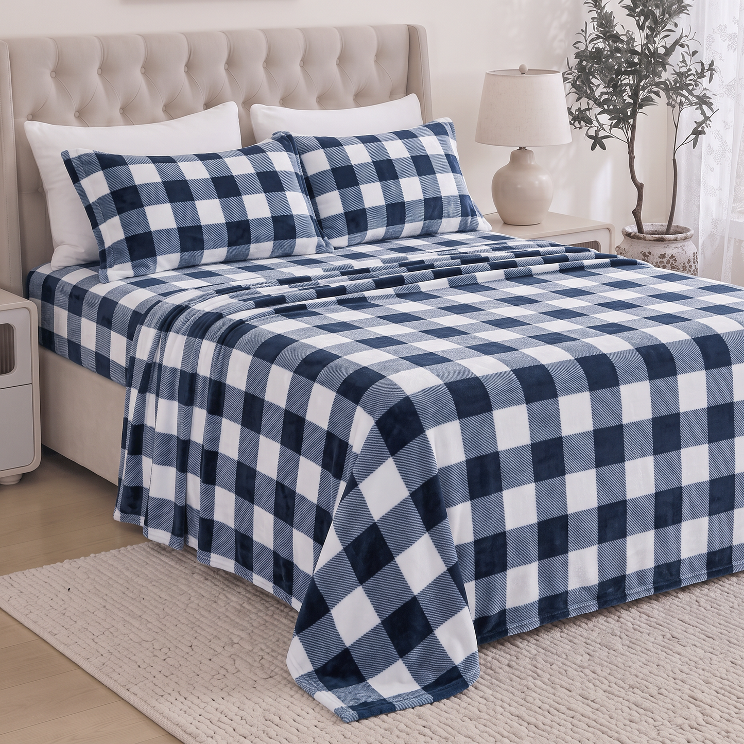 Elegant Comfort 4-Piece Velvet Plush Flannel Sheet Set