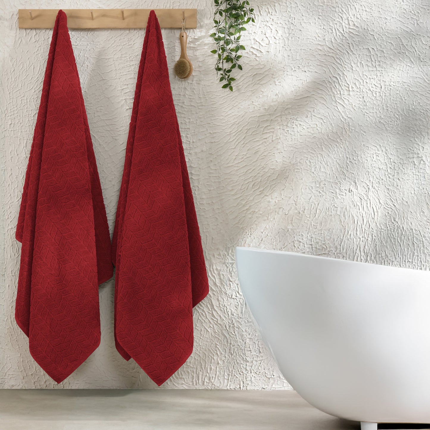 Elegant Comfort 2-Pack Premium Turkish Cotton Braided Bath Towel Set, 27 x 54 inch