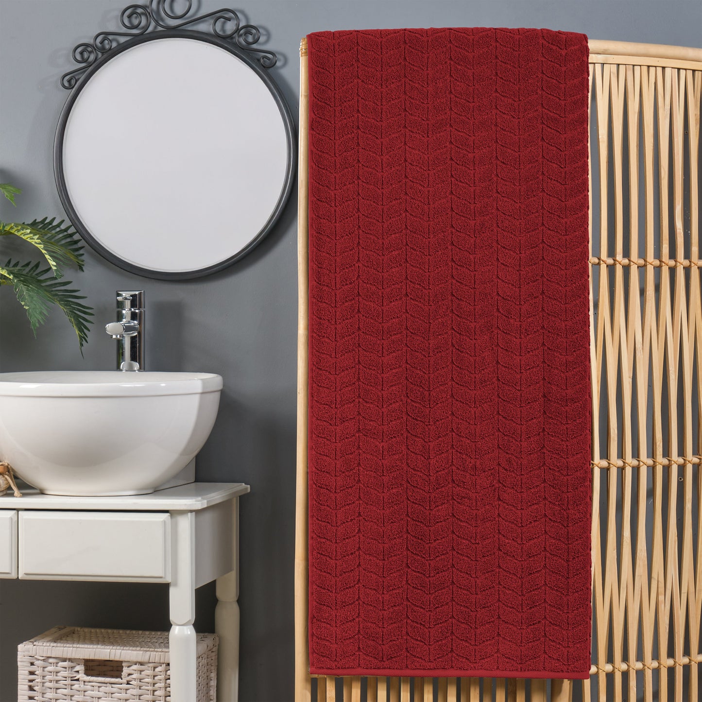 Elegant Comfort 1-Piece Premium Turkish Cotton Braided Oversized Bath Sheet Towel 40 x 80 Inch