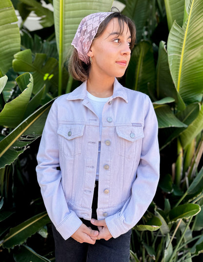 Elevated Faith But God Cropped Denim Jacket