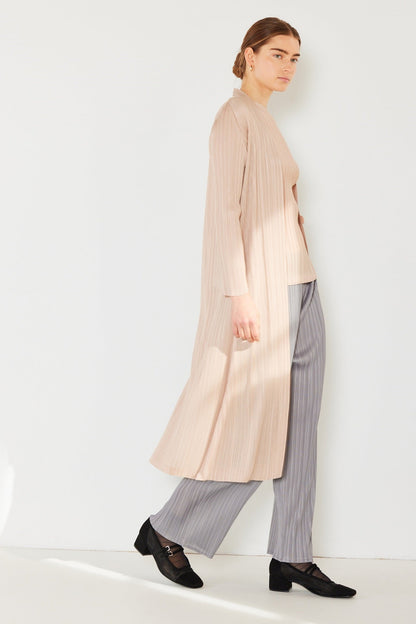 Marina West C02LG Pleated Long Sleeve Cardigan Duster