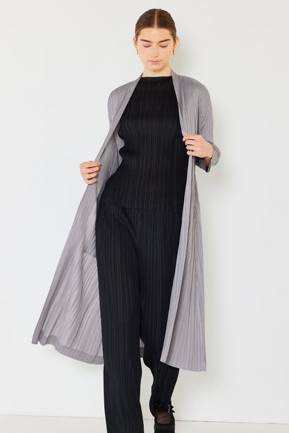 Marina West C02LG Pleated Long Sleeve Cardigan Duster