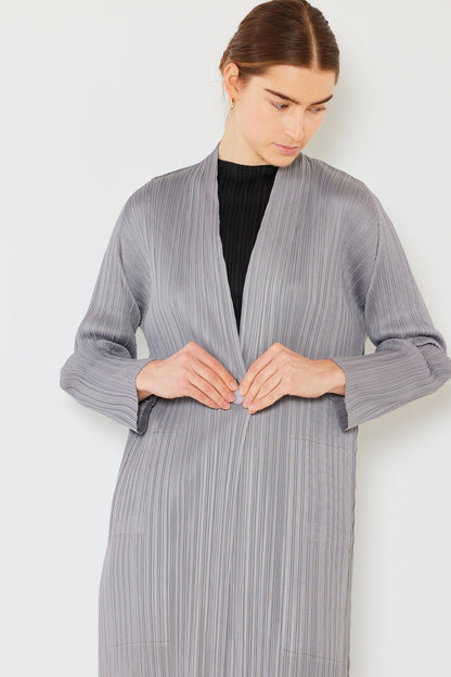 Marina West C02LG Pleated Long Sleeve Cardigan Duster