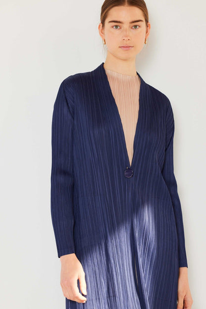 Marina West C02LG Pleated Long Sleeve Cardigan Duster