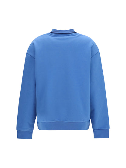 Crewneck Sweatshirt With Collar Light Blue